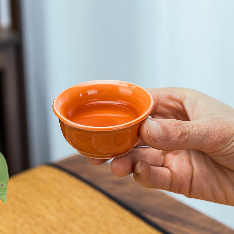 New Year's Day Persimmon Ruyi Tea Set Commemorative Kung Fu Ceramic Persimmon Wedding Festive Set of Business Event Gifts