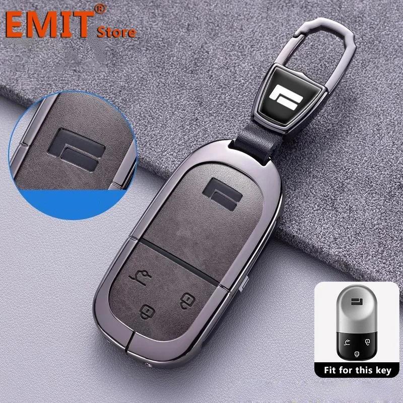 Fit For Baic Jishi Polestone 01 Polestones Zinc Alloy Genuine Leather Auto Key Fob Remote Smart Case Cover Housing Key Ring Ring Mount Auto