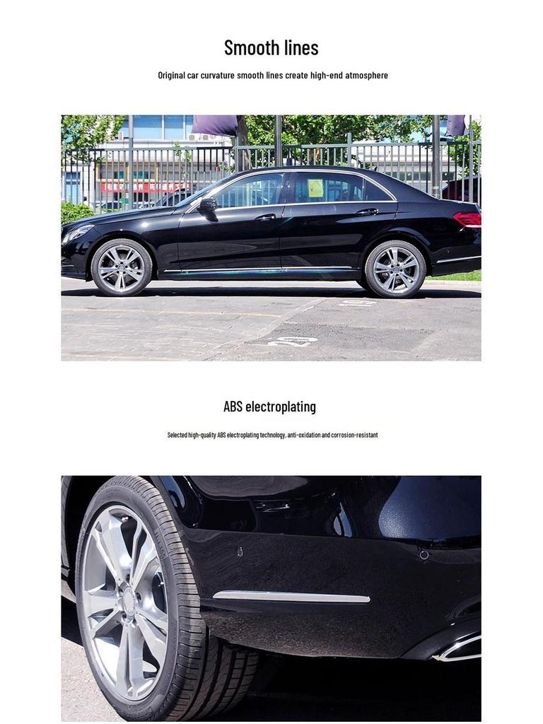 Front & Rear Bumper Chrome Trim for Mercedes-Benz: E180, E200, E260, 300L