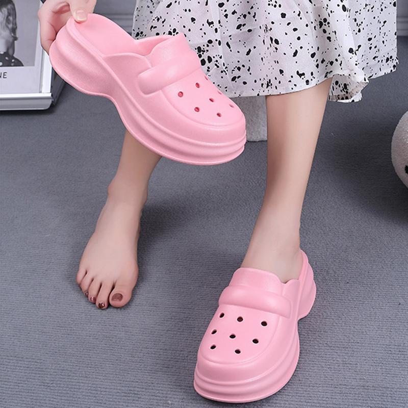 Sabots à plateforme Eva blancs pour femmes, pantoufles à semelle épaisse et bout fermé, sandales d'été de plage pour femmes, chaussures de jardin antidérapantes pour dames