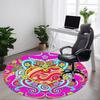 1PC Psychedelic Heart Office Round Rug, Non Slip, Soft and Durable Office Rug for Interior Decoration, Perfect for Office