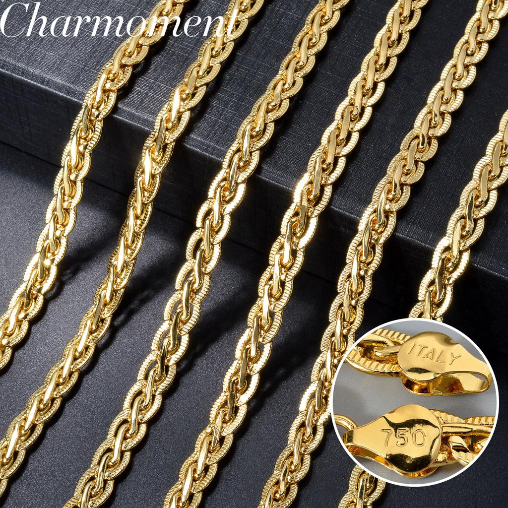 Gioielli Hip Hop Collana a Catena Link Cubano Placcata Oro per Uomo Collare Metallo ad Alta Qualità Texture Gioielli alla Moda con Charms per Donna