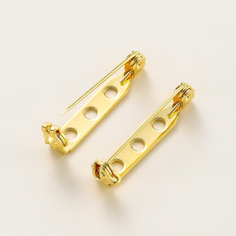 18K Vergoldete Kupferbrosche mit Sicherheitsnadel - Handgefertigt, farberhaltende Anstecknadel für DIY-Bekleidungsaccessoires und Korsagen.