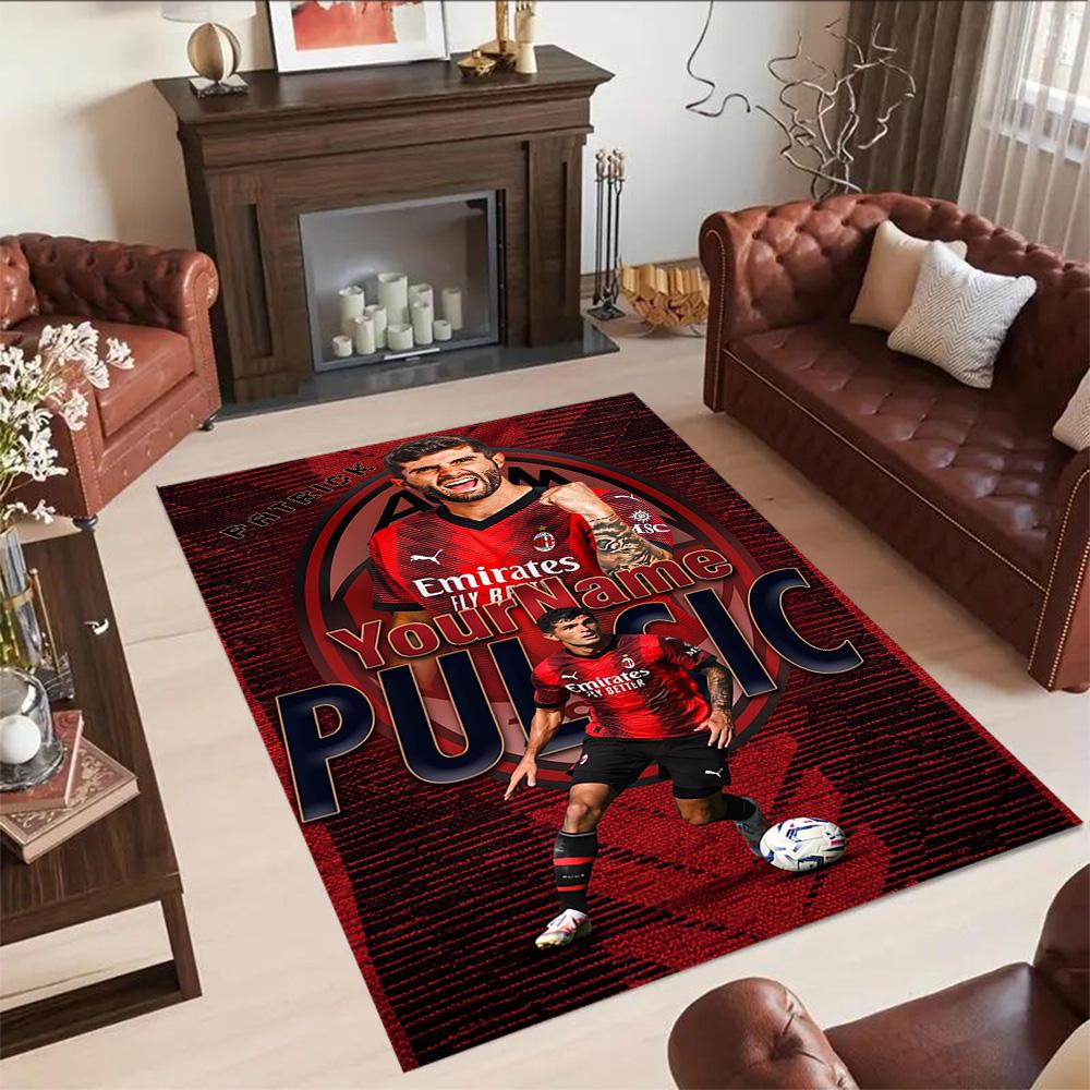 Ac Milan Customize Text Floor Rug Office Rug Suitable for Decorate room Foyer Outdoor Dormitory Anti-slip Rug Decorate Offices