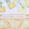 HERMES Wild carnations and dianthus silk Carre90 scarf YellowUsed