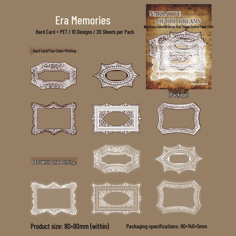 Retro Dreams: Vintage Border Theme Journal Sticker Pack - 6 Styles