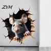 Creative 3D Perspective Home Decor Grey Mouse Peeking Wall Decal, Hole Effect Sticker, Removable Funny Art PVC for Living Room Bedroom Window Easy To