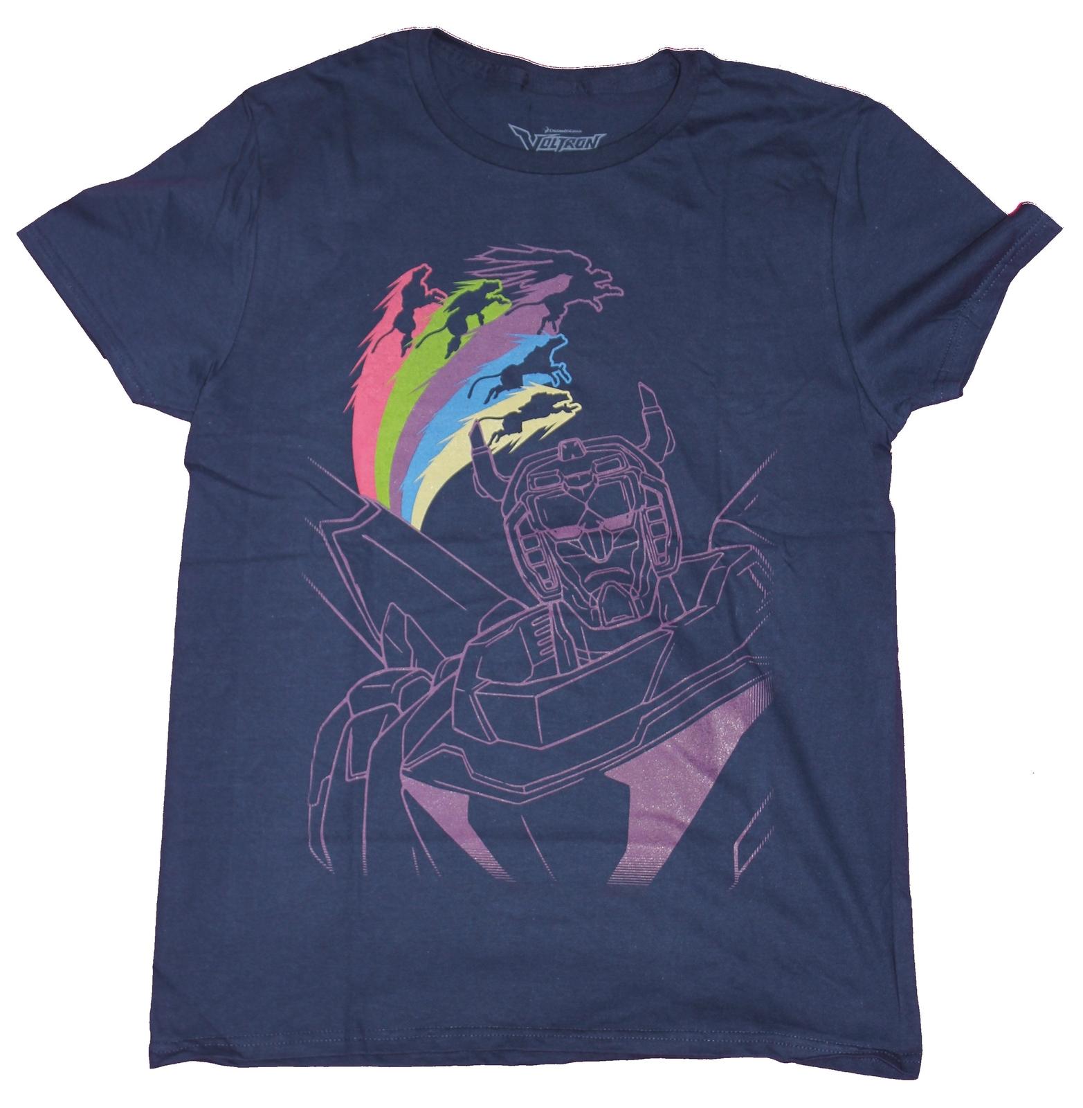 Voltron Mens T-Shirt- Legendary Line drawing Rainbow Cats Pic XXL