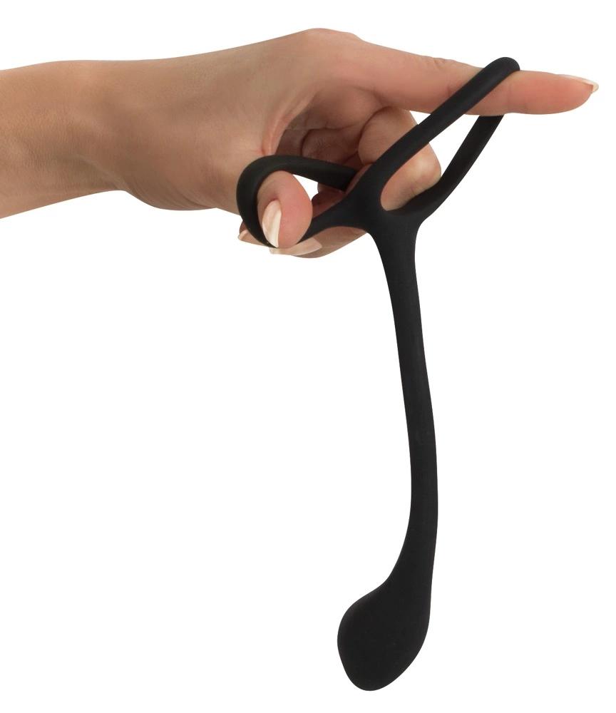 3in1 Penis Ring with Anal Plug - Black Velvets