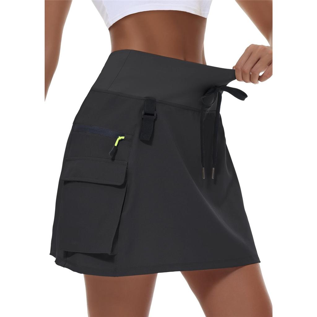 Women's Hiking Cargo Skirt Outdoor Sports Zipper Tennis Skirt