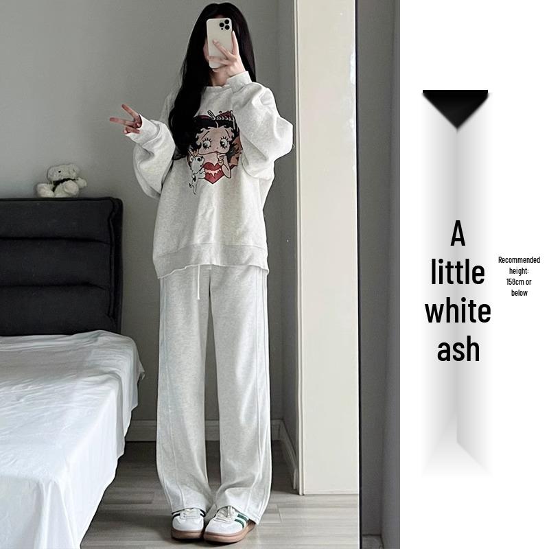 Gray Banana Women's Slimming Straight-Leg Track Pants - Petite 2025 Collection, Narrow Flare, Versatile Casual Wear for Spring and Autumn.