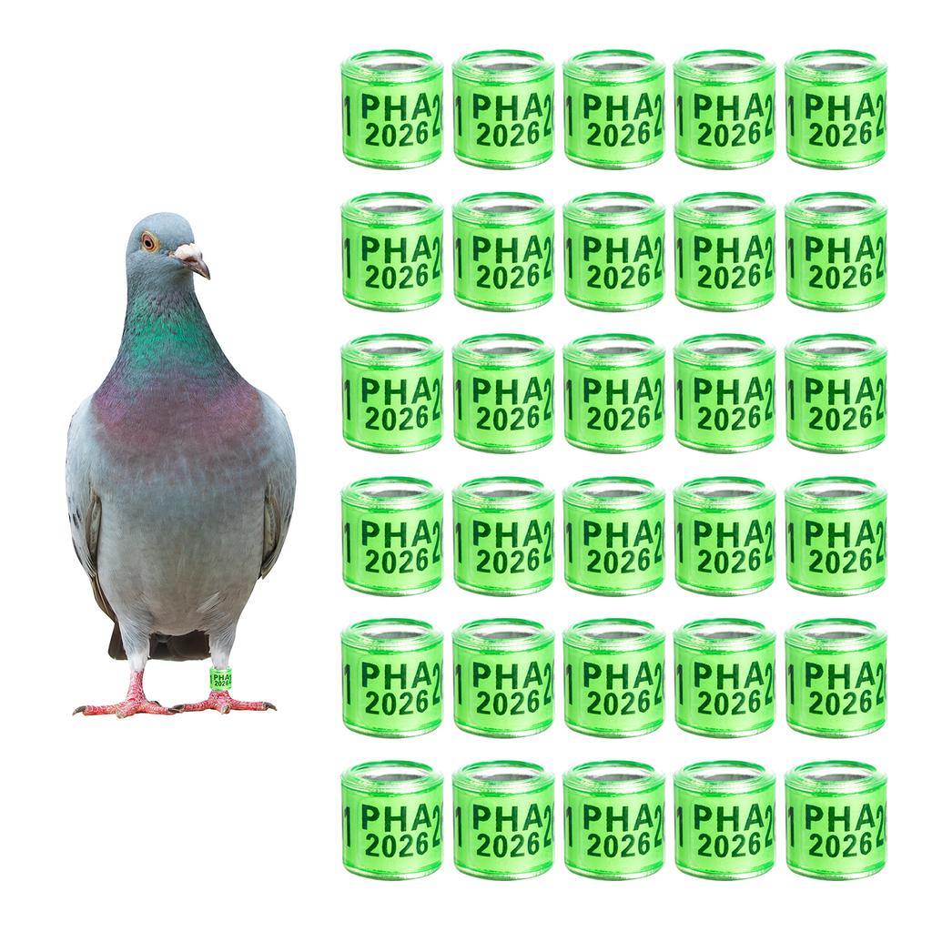 PHA 2026 Pigeon Foot Rings Inner Diameter 8mm Aluminum Plastic Bird Parrot Quail Leg Rings with Number Multi-colors 1 Pack/50Pcs