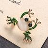 Vivid Cute Green Enamel Opal Frog Brooches For Women Men Vintage Cartoon Funny Froggy Lapel Pins Animal Badge Party Jewelry Gift