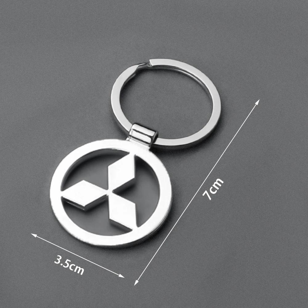 1pcs Car Style Metal Key Chain Accessories Pendant Key Ring For Mitsubishi ASX Lancer Pajero Outlander Colt Galant L200 Ralliart