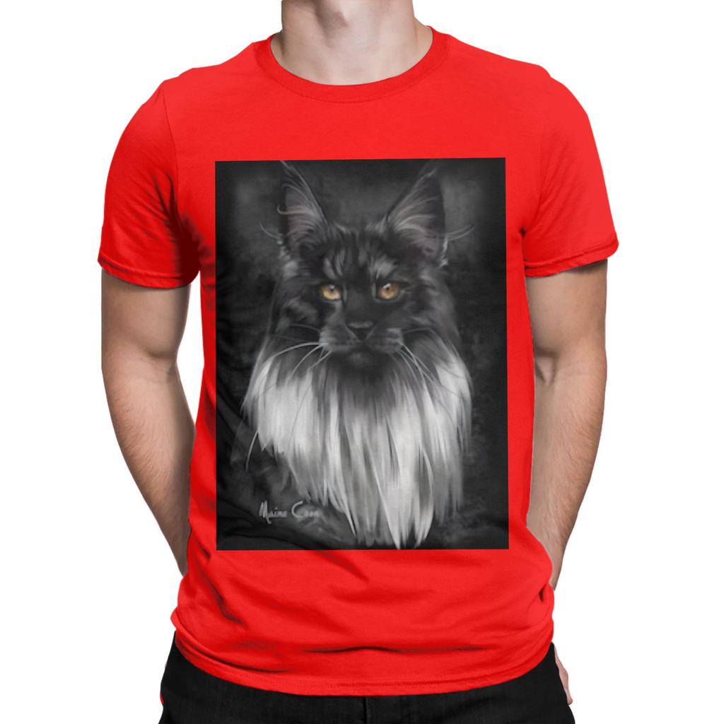 Maine Coon Object Black Smoke Graphic 100 Cotton TShirt Maine Coon Tops Tees For Unisex