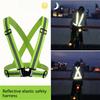 Reflective Safety Vests Reflective Elastic Shoulder Strap Lightweight Adjustable Elastic Vest Jacket for Traffic Control Running