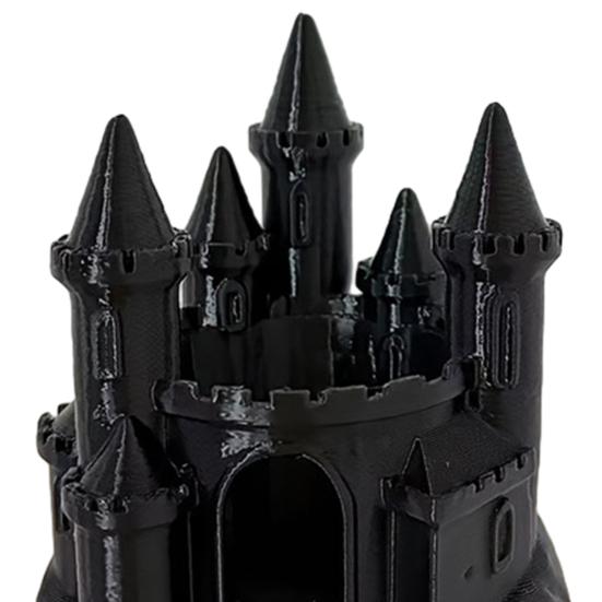 Gothic Style Table Centerpiece 3D Printed Medieval Castle Candle Holder, Dark Handmade PLA Art Candlestick, Fantasy Ornament for Halloween Home