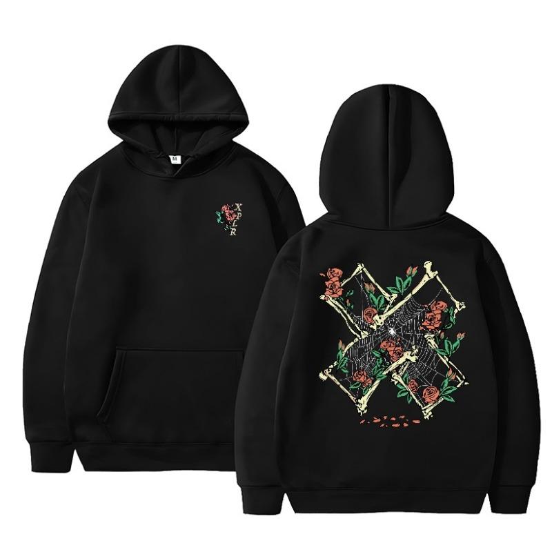 Proteus Boy Hoodie Hooded Spring Autumn Rose Butterfly Print Loose Top Men's Women's Fleece Hoodies & Sweatshirts Unisex