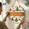 Christmas Gift For Friends Wooden Hanging Pendant, Festive Ornaments with Hemp Rope for Tree Fireplace Wall Window Decoration, Santa Claus/Gingerbread