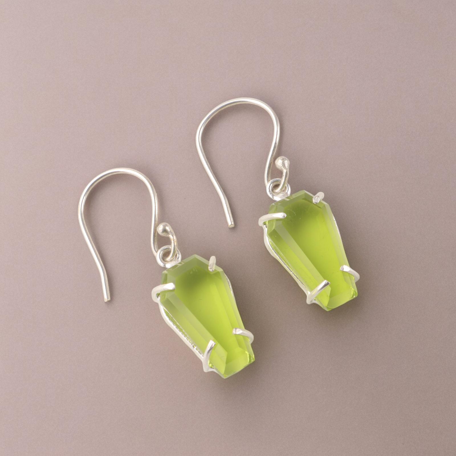 

Peridot Gemstone 925 Sterling Silver Jewelry Handmade Drop/Dangle Earrings 1.48 EE-130-9