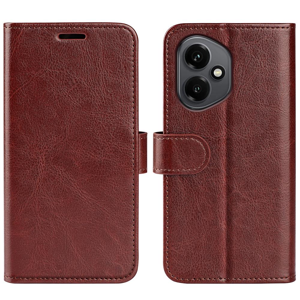 

For Honor 400 5G (Global) Case Crazy Horse Texture Stand Leather Phone Cover Brown