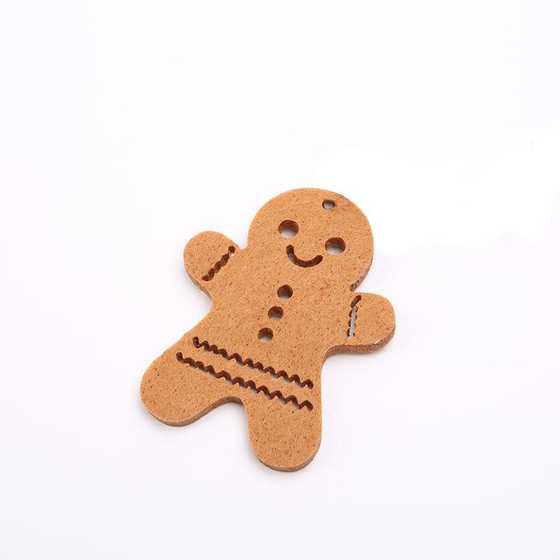 Christmas Gingerbread Man Felt Pendant Christmas Tree Snowflake Christmas Decoration Non-woven Fabric Hanging Decoration