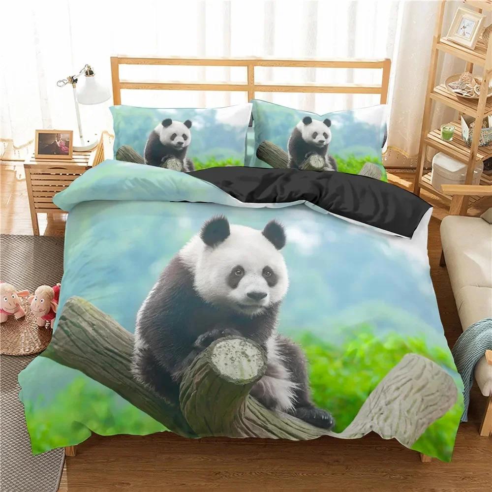 Luxury New 3D Print Panda Comfortable Duvet Quilt Cover Pillowcase Bedding Set Children Bedroom Decoration Home Textile