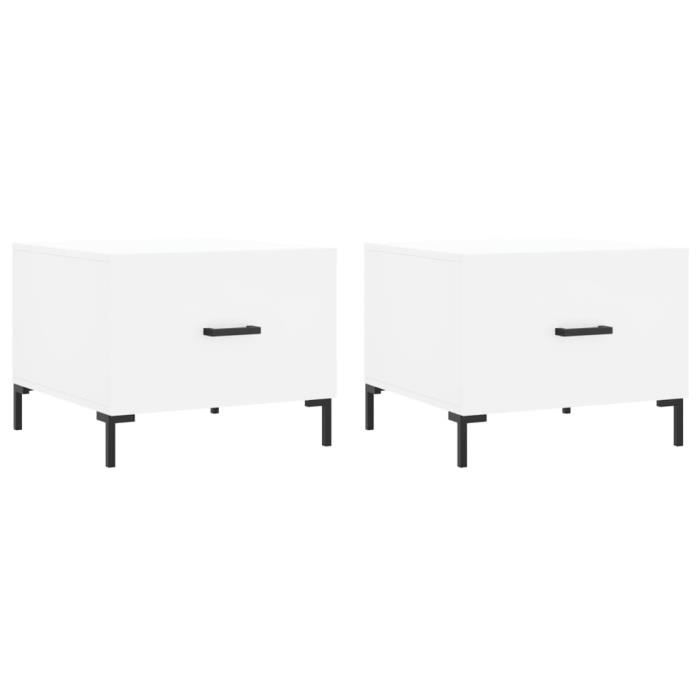 VidaXL Coffee Tables 2 Pcs White 50x50x40 Cm Engineered Wood 829397