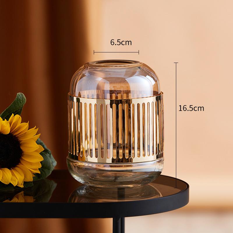 

European Plated Glass Vase Hydroponic Flower Arrangement Flower Vase Living Room Decoration Gift Artifact Vases Table Decoration
