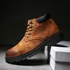 High Quality Super Warm Men Winter Leather Ankle Boots Waterproof Snow Boots Leisure Boots Retro Lace Up Work Shoes Men988
