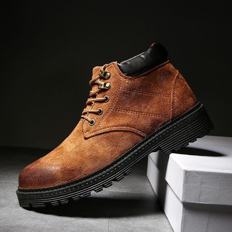 

Высококачественные супер теплые мужские зимние кожаные ботильоны, водонепроницаемые зимние ботинки, ботинки для отдыха, ретро-ботинки на шнуровке, мужские988 39 коричневый
