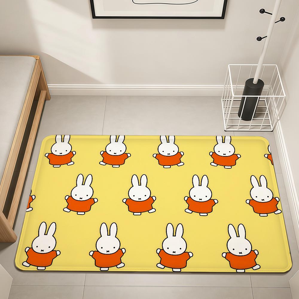 Cartoon Bunny Rabbit kawaii funny M-Miffy Home Bed Rug Kitchen Bath Floormat Hallway Balcony Carpet Entrance Doormat hogar Decor