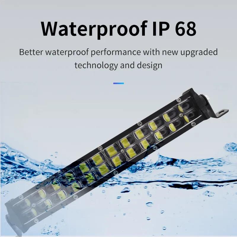 5.5" 13.7" 21.8'' 6D lens LED Bar for Off Road barra LED 4x4 Work Light bar Double Row Light Driving Front bumper Grille