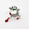 Enamel Christmas Napkin Ring Crystal Xmas Tree Reindeer Wreath Napkin Holders for Christmas Wedding Party Table Decor