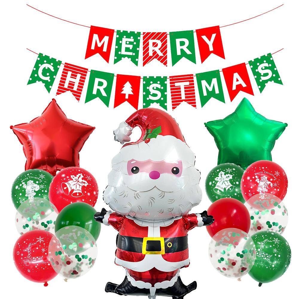 Christmas Decoration Aluminum Film Balloon New Year'S Day Party Scene Arrangement Santa Claus Christmas Tree Balloon
