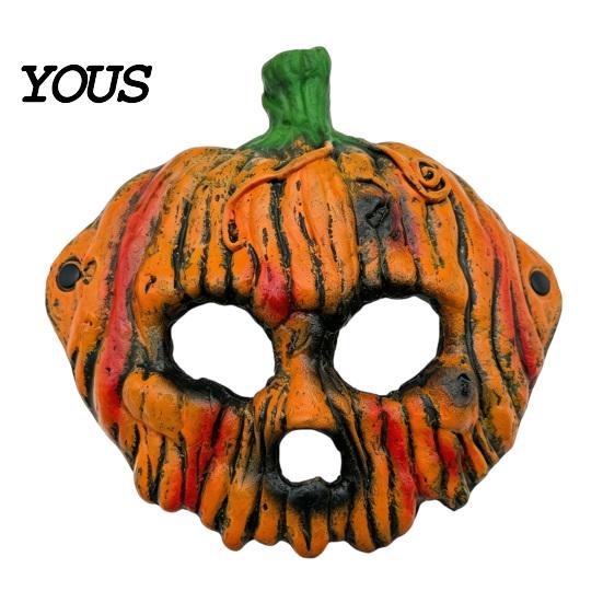 Wear-resistant Cosplay Accessory Halloween Pumpkin Masque for Adults, Creepy Scary Head Vintage Style Full Face Masquerade Prop, Costume Comfortable