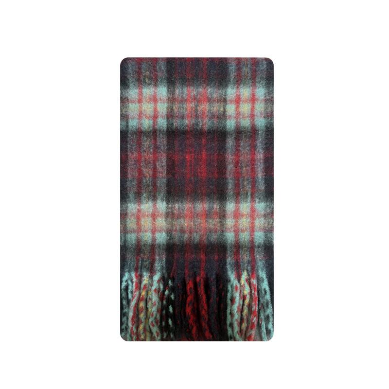 Wool Blended Classic British Plaid Scarf Women's Winter Soft Scarf New Style