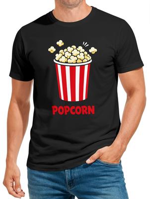 Mens Carnival Mardi Gras T-Shirt - Popcorn - Costume Replacement Fancy Dress Load-