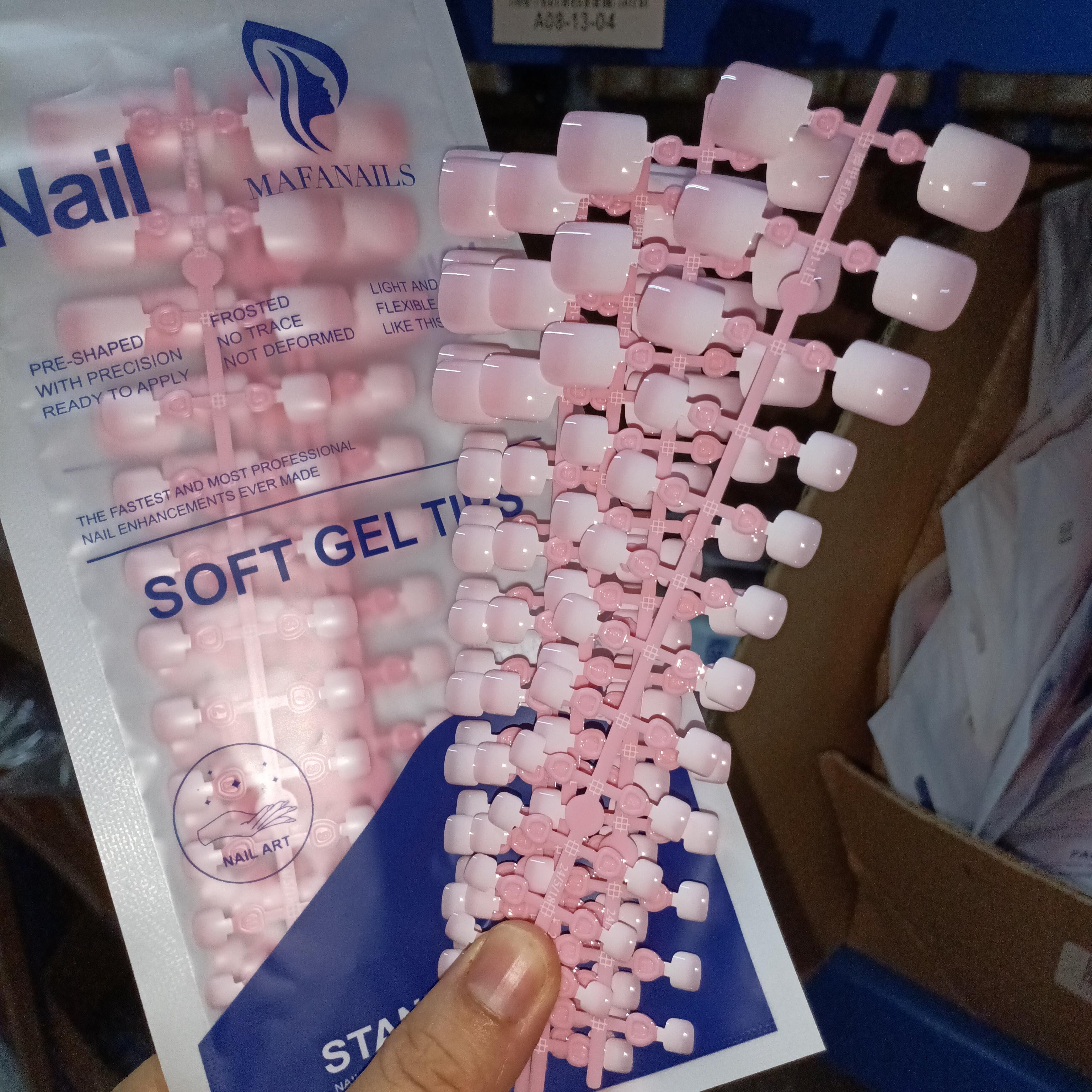 

120 шт. Квадратные типсы для ногтей на ногах - Короткие типсы для французского маникюра, накладные ногти на ногах, розовые типсы для ногтей на ногах из мягкого геля, полное покрытие, накладные ногти для наращивания TD179-4