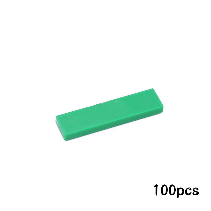 100pcs DIY Building Blocks Smooth Figure Bricks 1x4 Colorful Educational Ceramic Flat Tile Blocks Compatible 2431 Creative Toys