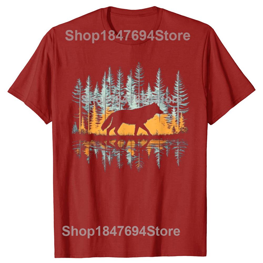 Funny Wolf Forest Nature Wildlife Outdoor Graphic 100 Cotton Tshirts Men Fashion Tshirt Loose Oversized Streetwear T Shirt S