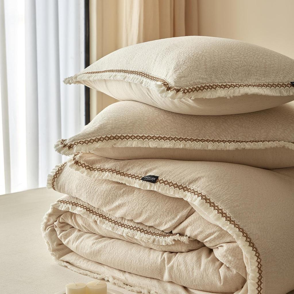 2026 Model All-Cotton Yarn-Dyed Jacquard Floral Bedding Set - Four-Piece A-Class Double-Layer Gauze Duvet Cover