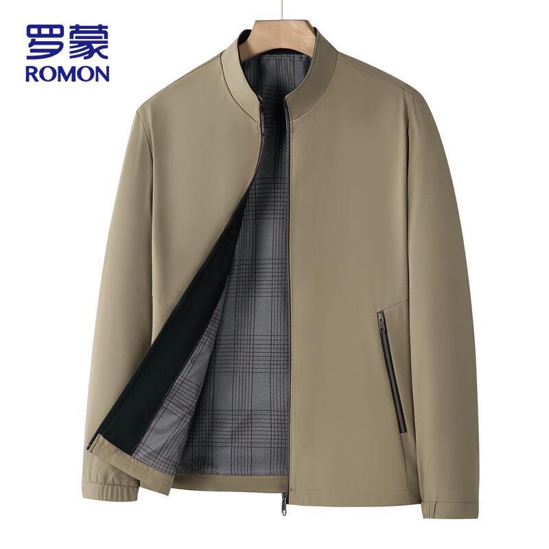 Romon Men's Business Casual Stand Collar Jacket