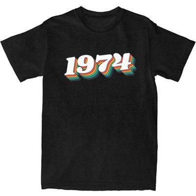 1974 Retro Label 50 Year Old Apparel Shirt Men Women 50th Birthday Hipster Cotton Graphic Printed Tee Shirts