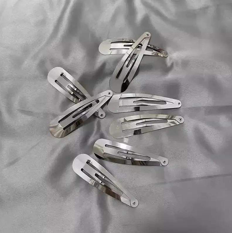 10-50pcs Y2K Silver Hair Clips BB Snap Hairpins Base for DIY Handmade Barrettes for Women Girls Punk Styling Tools Accessories