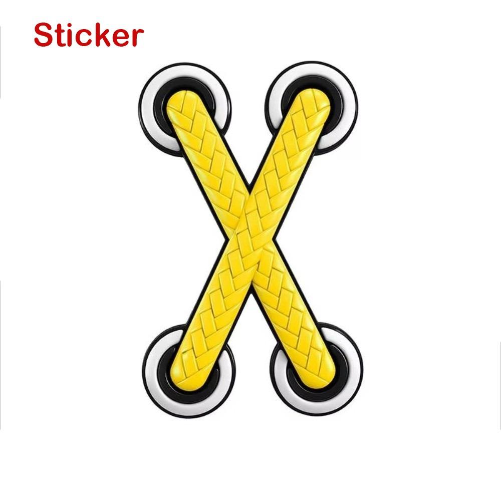 New PVC Car Motorcycle Decals Multicolor 3D Cross Car Stickers 3D Shoe Lace Decoration Adhesive Auto Decals Trucks