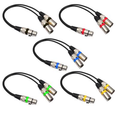 1 XLR Buchse auf 2 XLR Stecker Patch Y-Kabel 30cm für Mikrofon Studiobeleuchtung,Mikrofonkabel XLR Stecker Splitterkabel