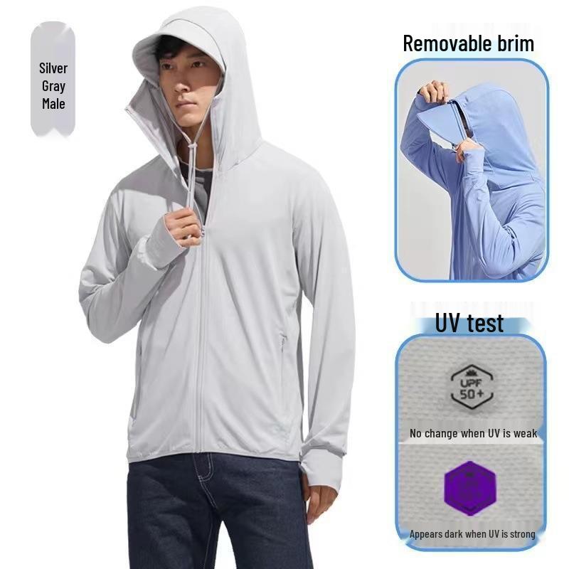 2023 UPF50 Ice Silk Detachable Brim Sun Protection Clothing for Men & Women