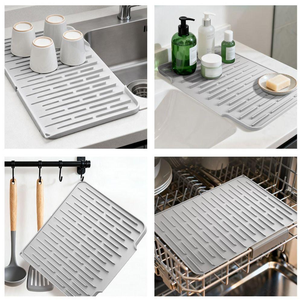 Eco-Friendly Dish Drying Mat Non-Slip Drainer Pad Premium Kitchen Counter Mat RV Kitchen