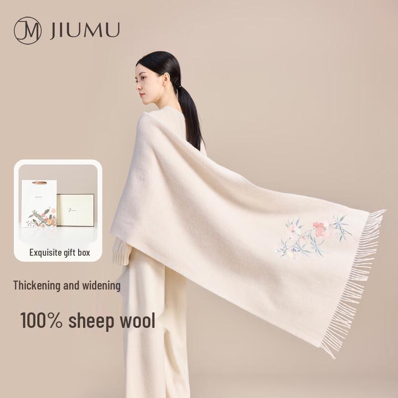 

JIUMU Women s Pure Wool Winter Scarf & Shawl